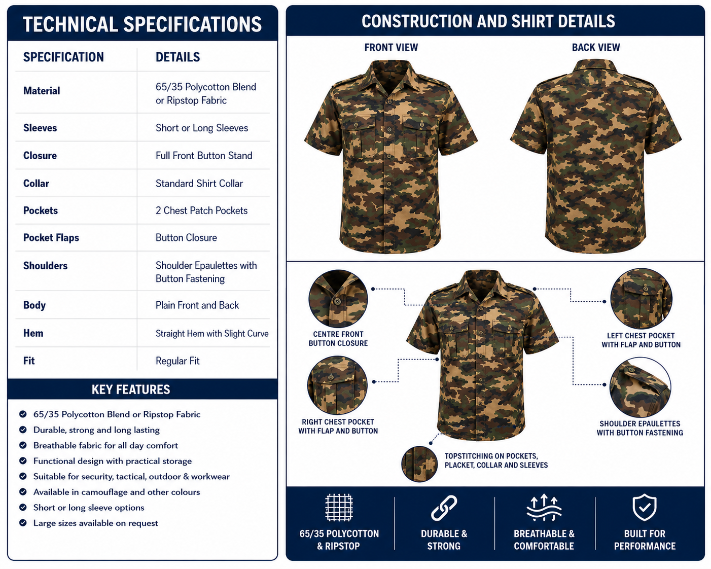 ALL SHIRTS specs