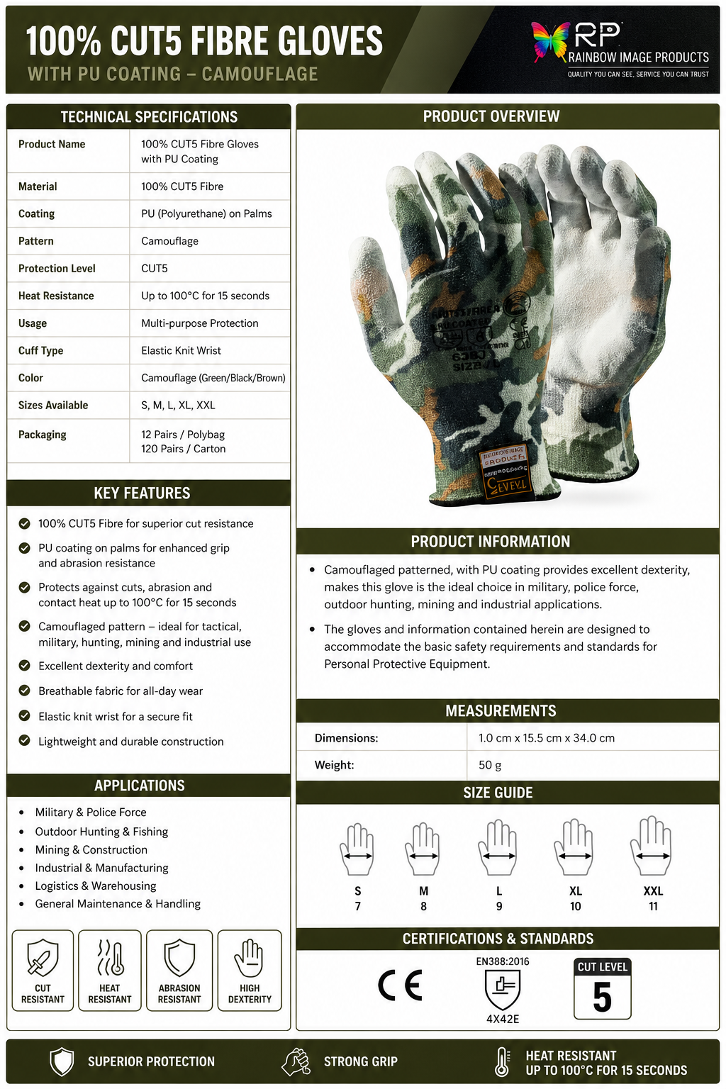 CAMO GLOVES SPEC