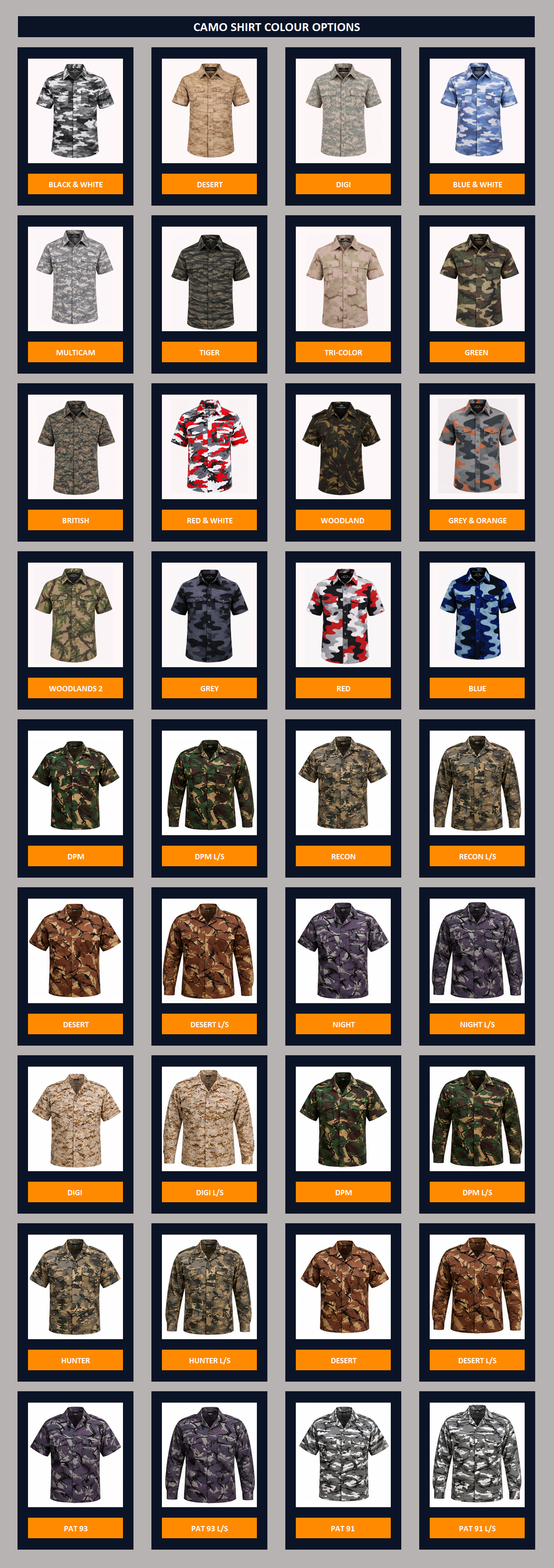 CAMO SHIRTS