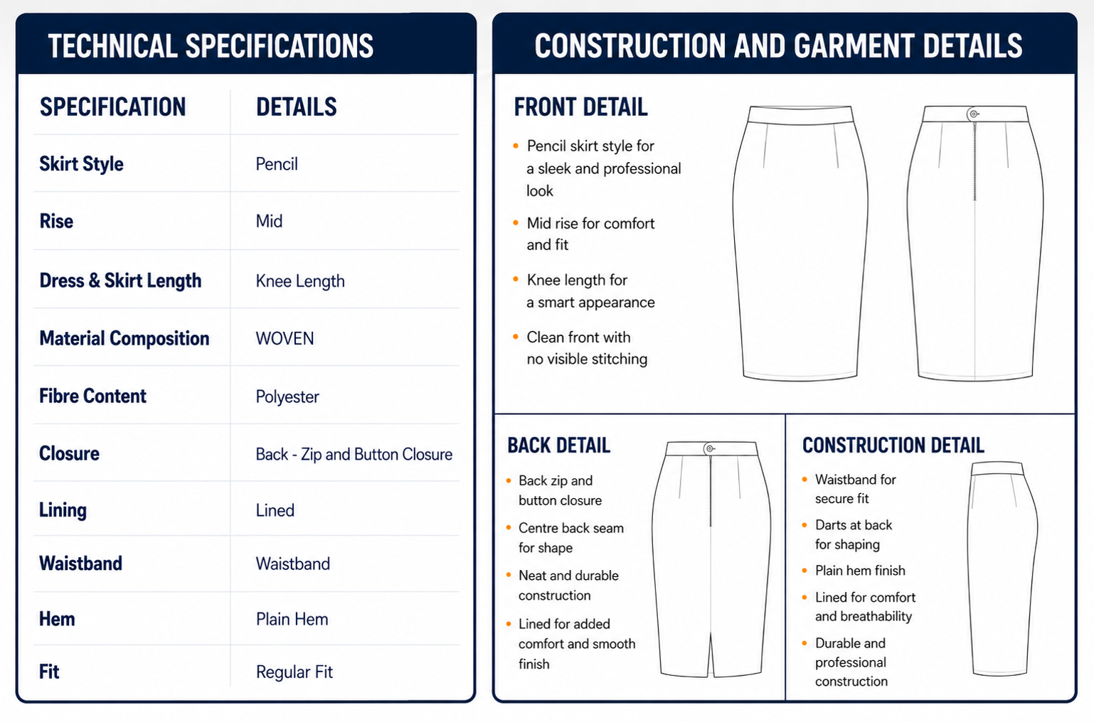 SKIRTS LINED SPECS
