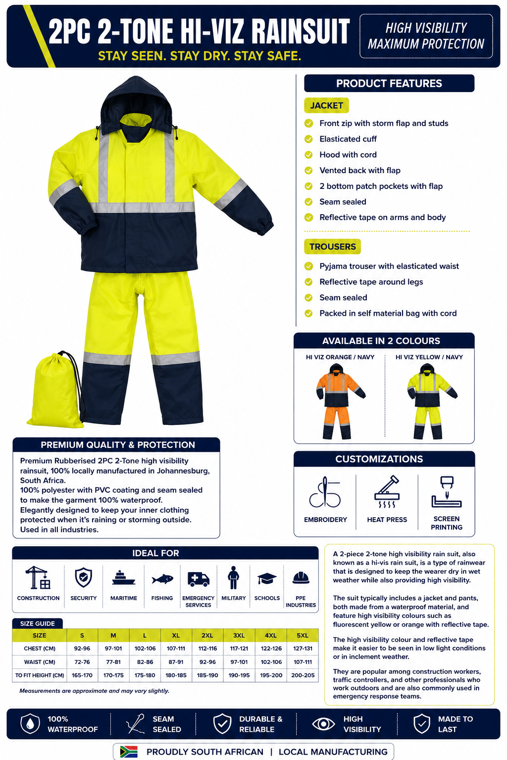 2 TONE HI-VIZ RAINSUIT