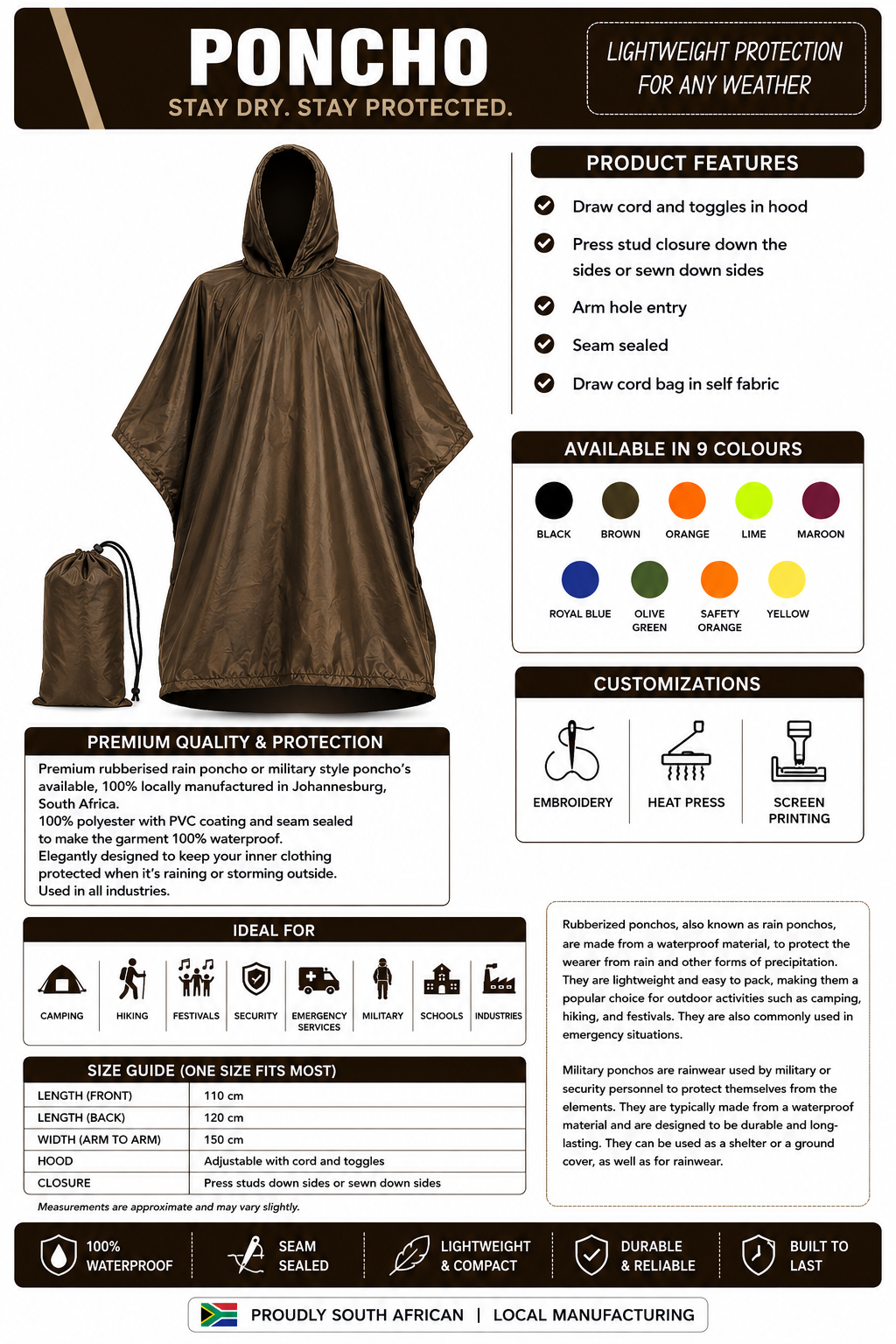 PONCHO LOCAL MANUFACTURED