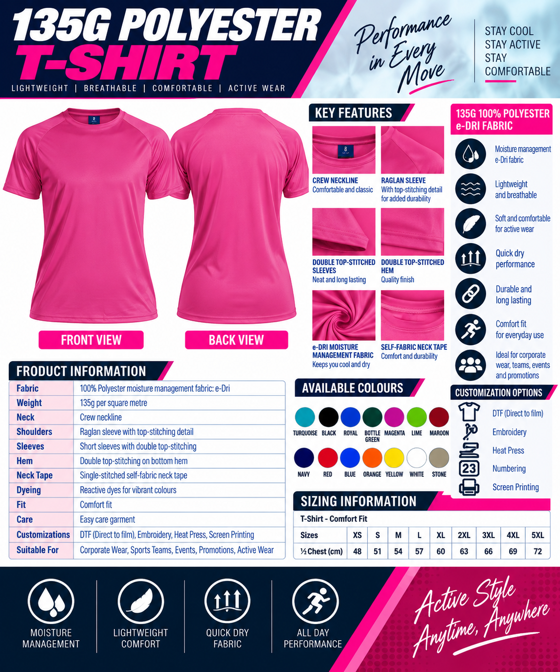 135g Polyester T-Shirt