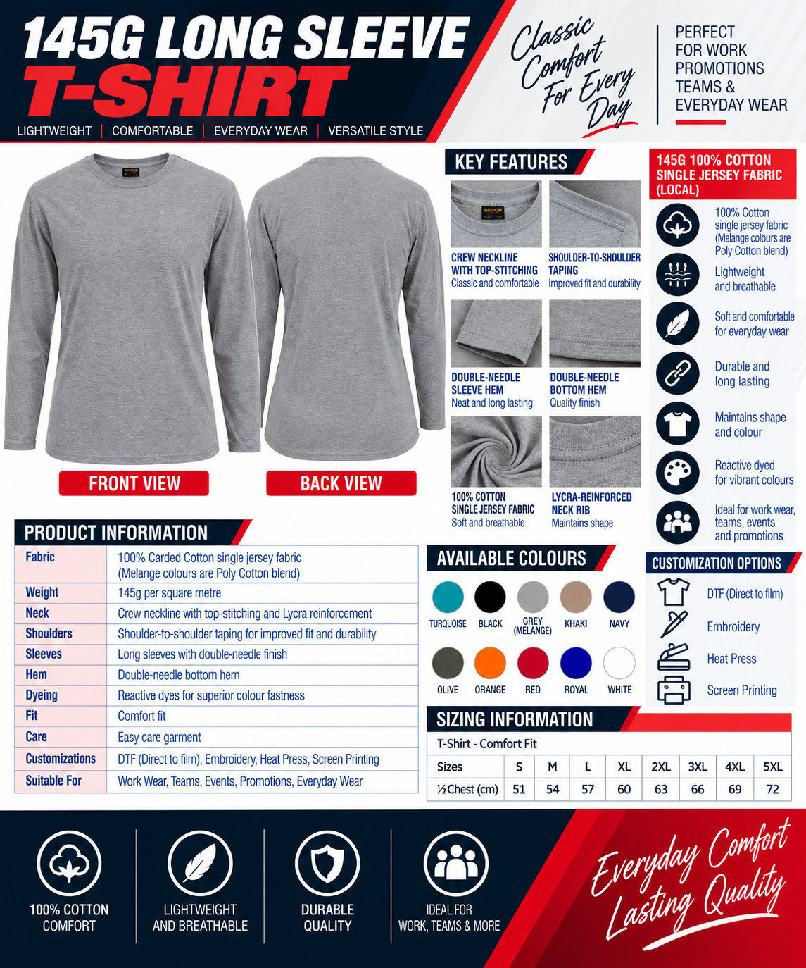 145g Long Sleeve T-Shirt