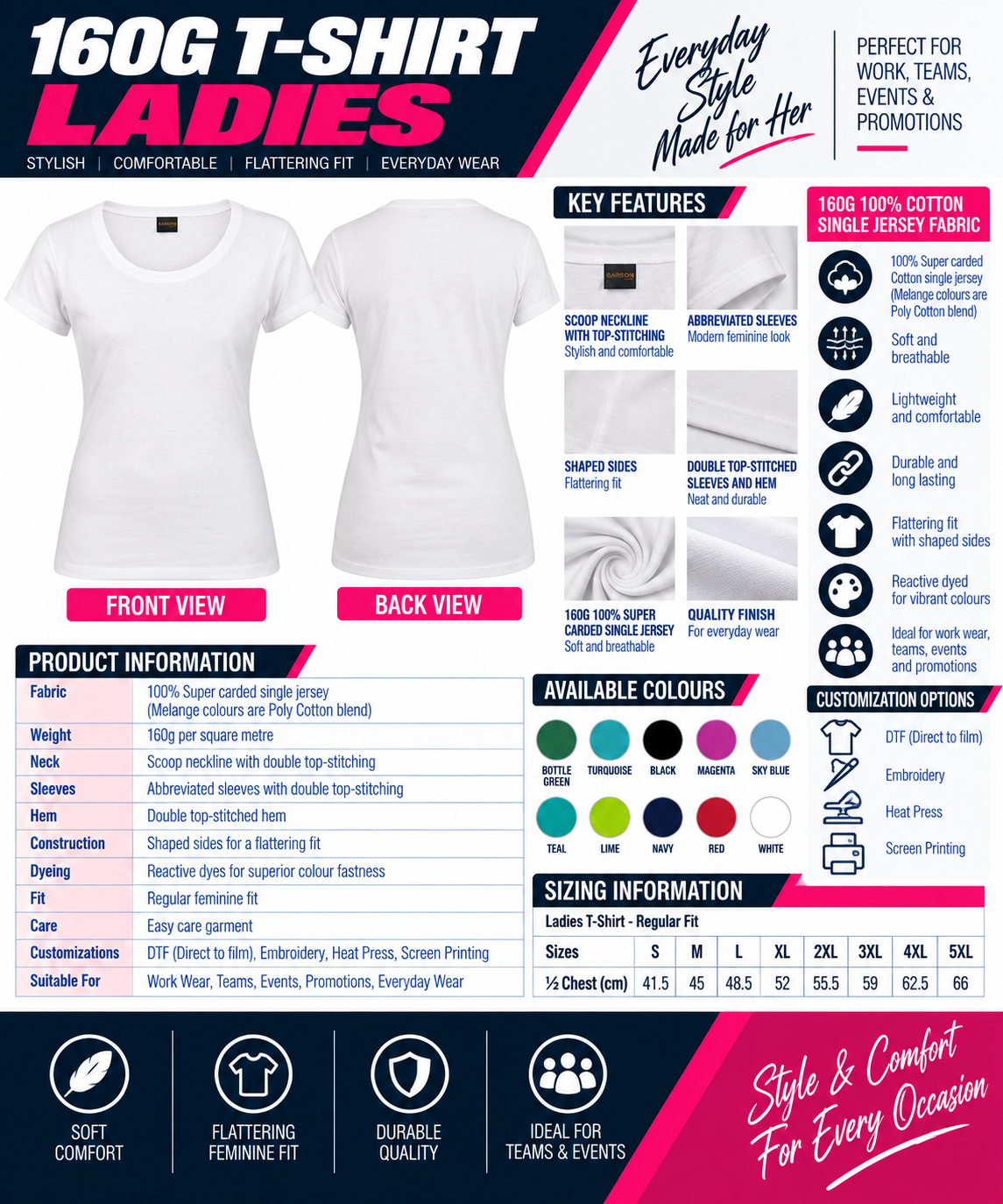 160g T-Shirt Ladies