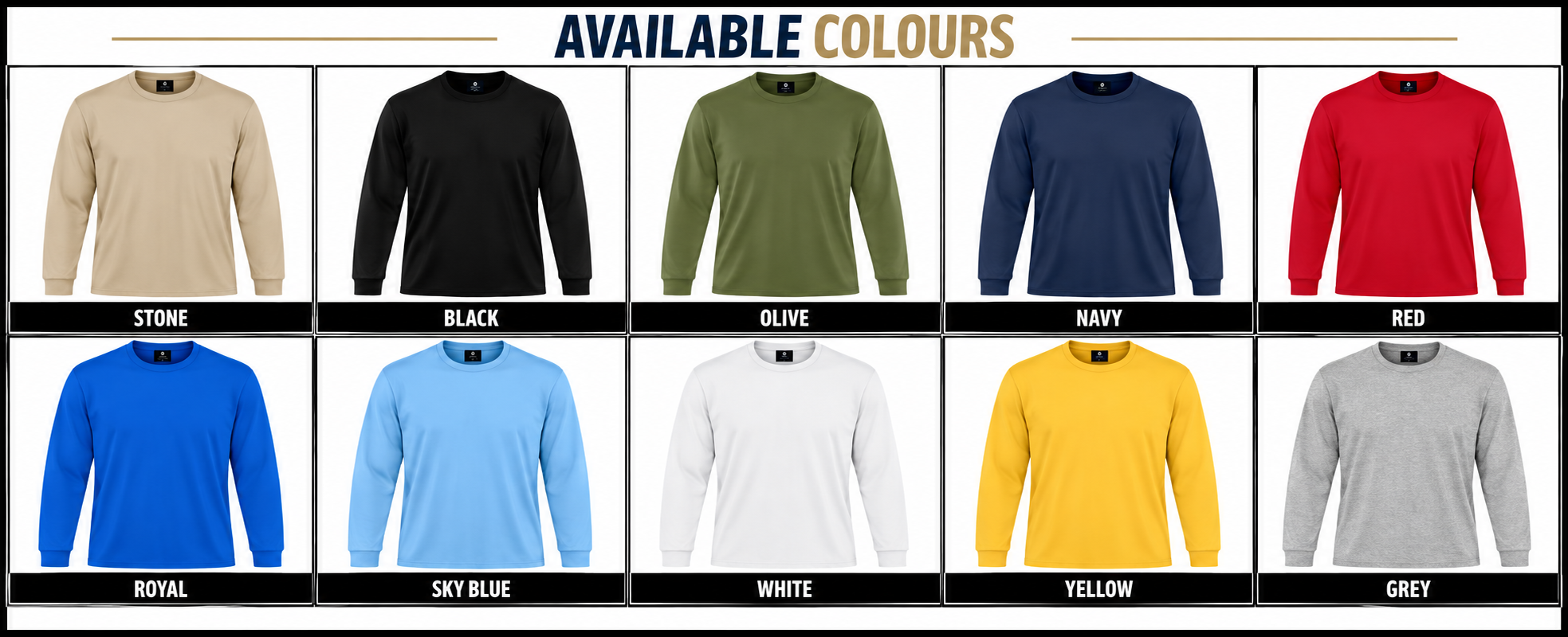 170g Long Sleeve T-Shirt 100% Cotton2