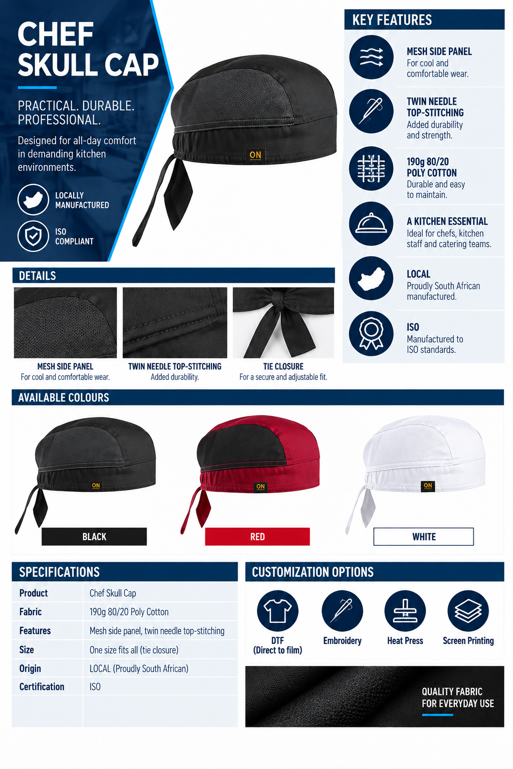 Chef Skull Cap2