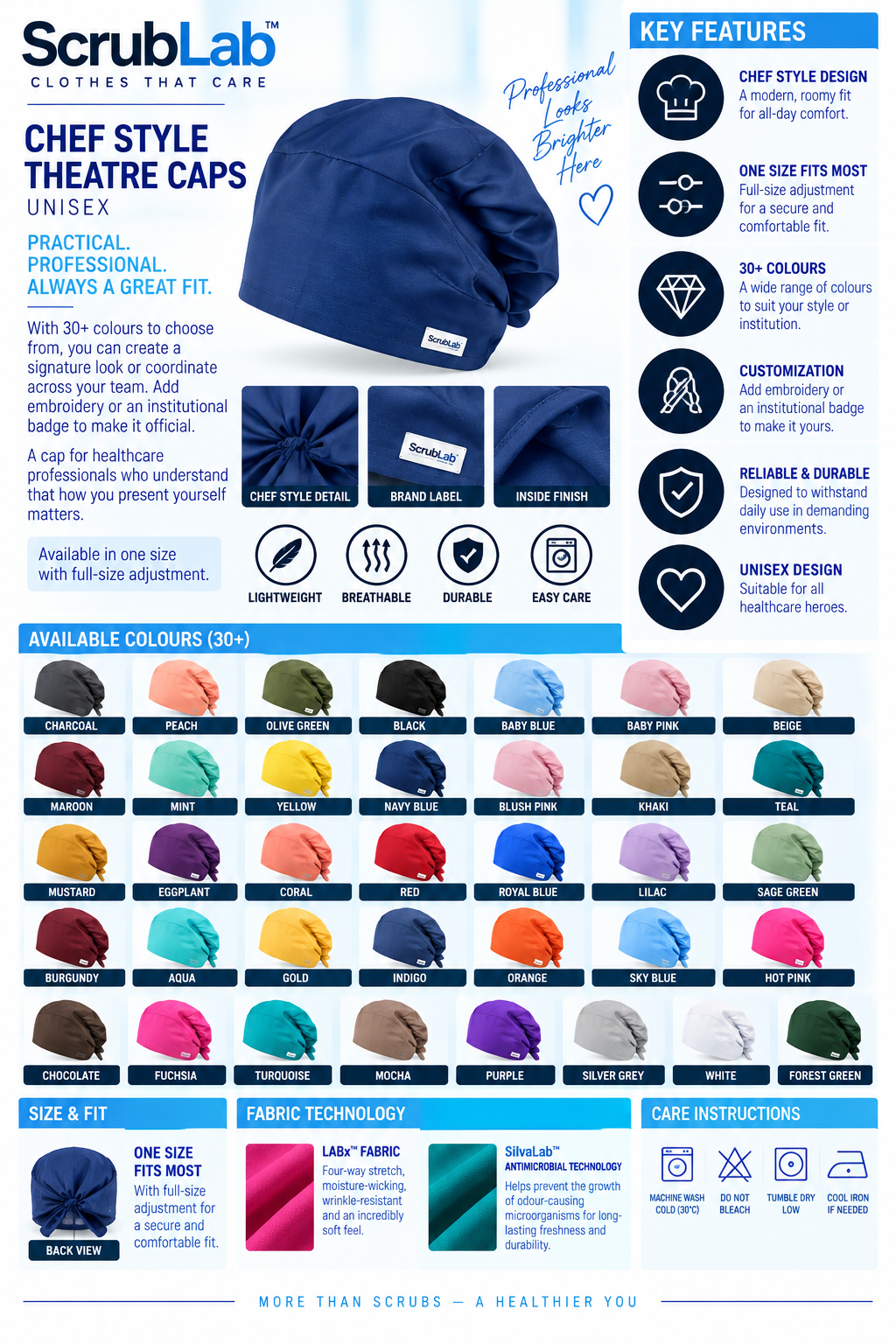 Chef Style Theatre Cap