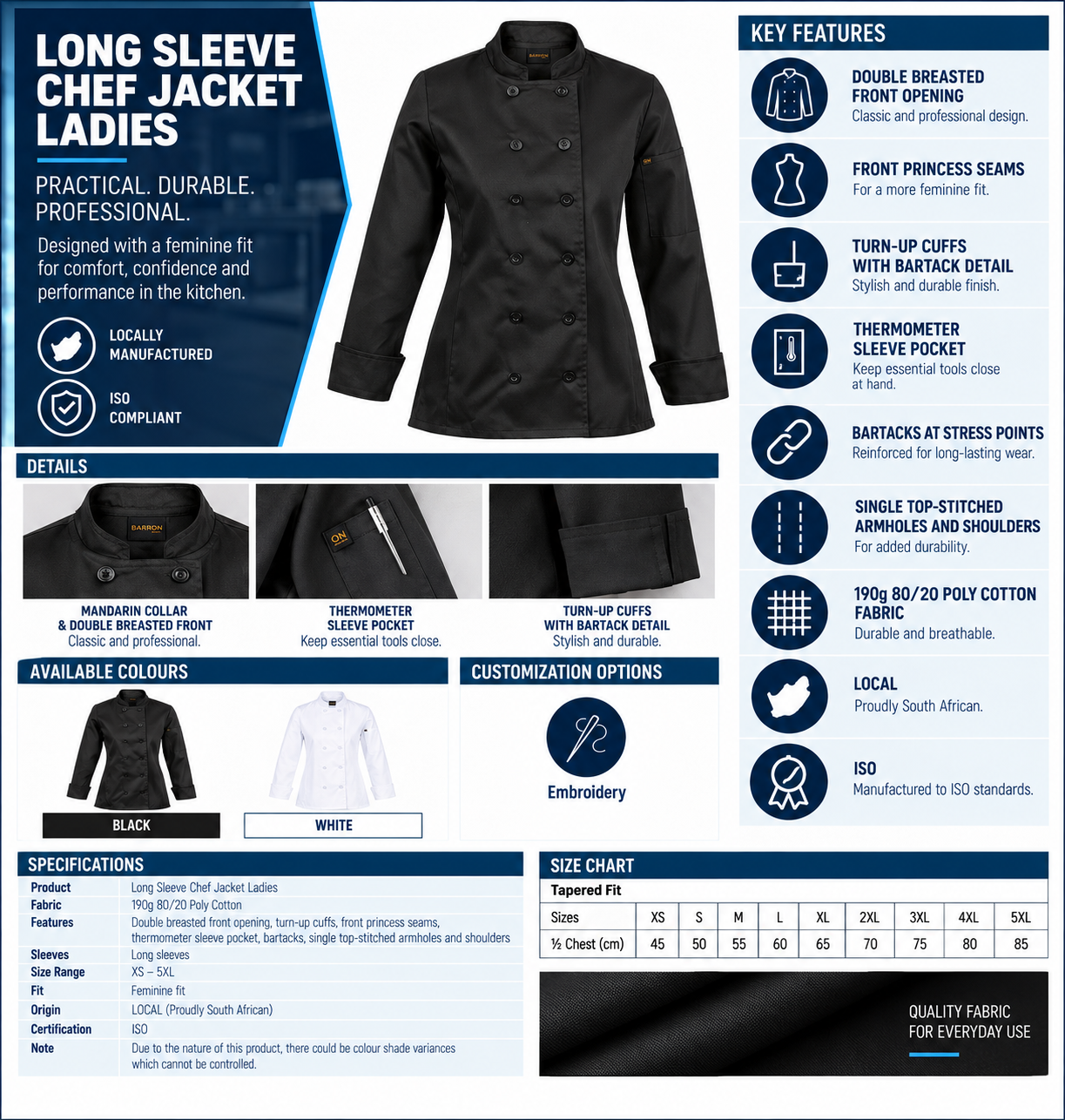 Long Sleeve Chef Jacket Ladies2