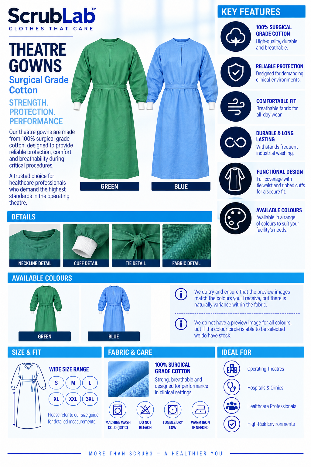 Theatre Gowns – Surgical Grade Cotton