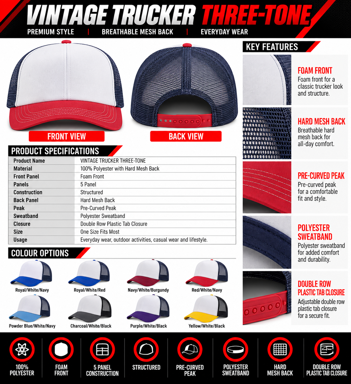 VINTAGE TRUCKER THREE-TONE