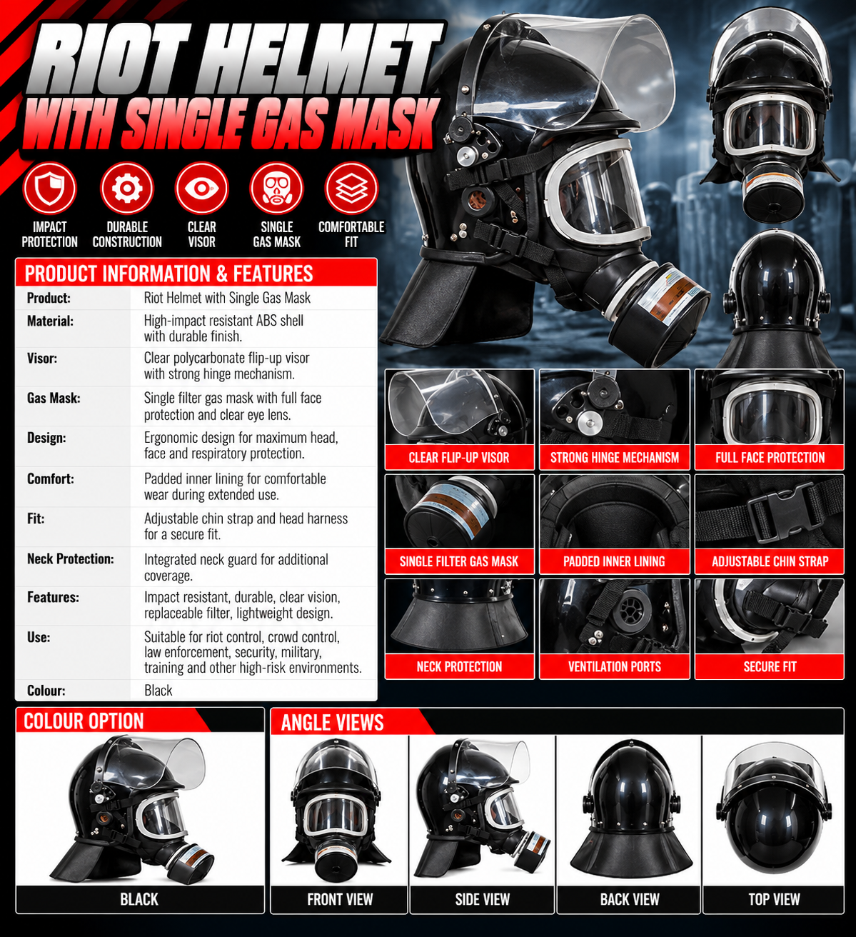 GAS RIOT HELMET
