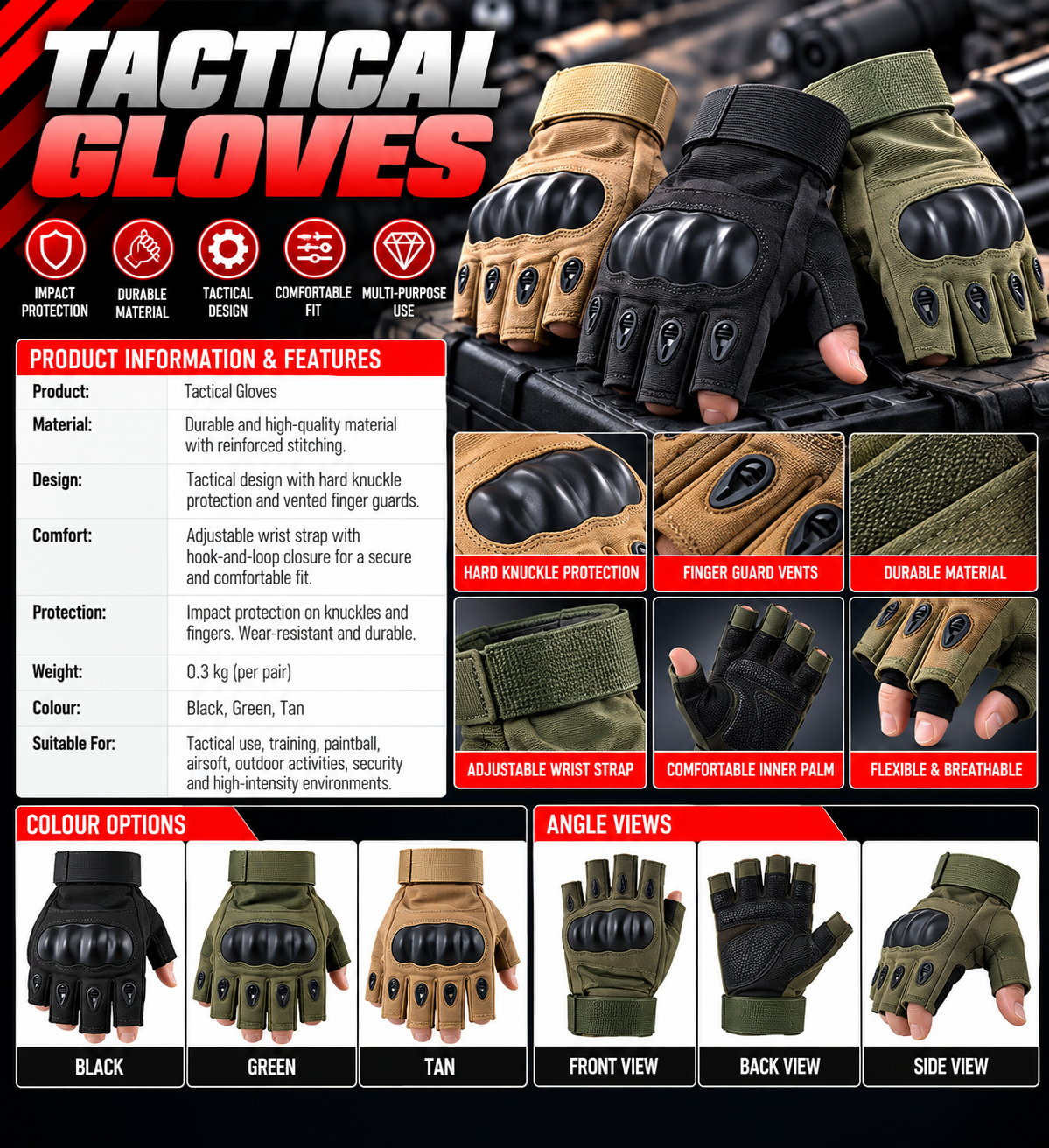 HALF TACTICAL GLOVES