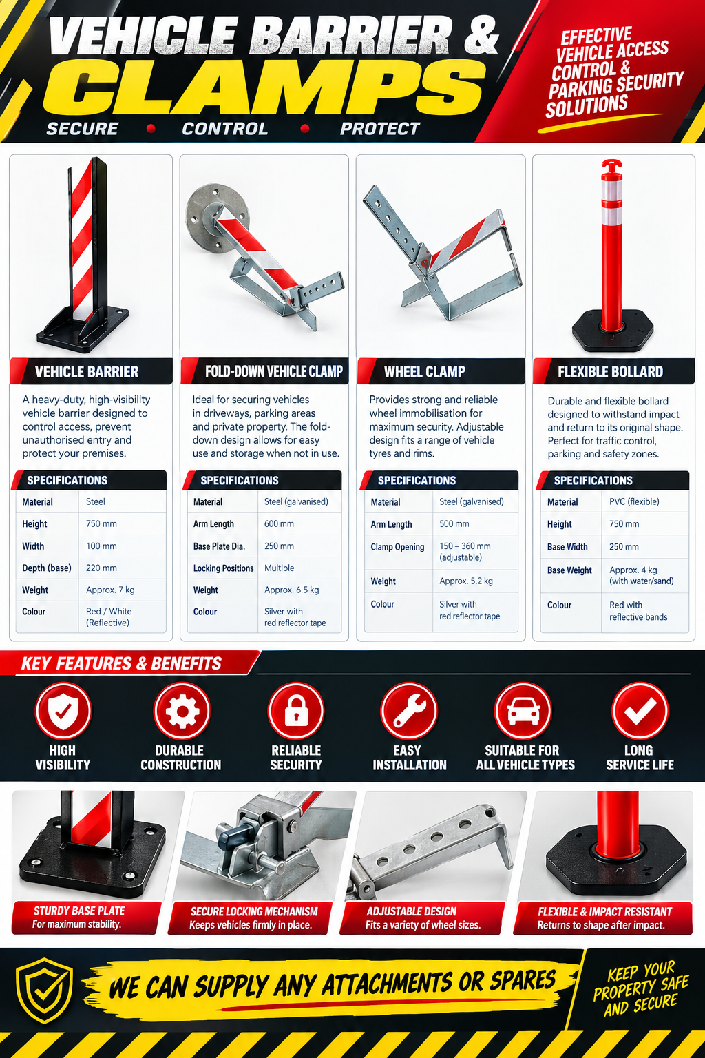 VEHICLE BARRIER & CLAMPS